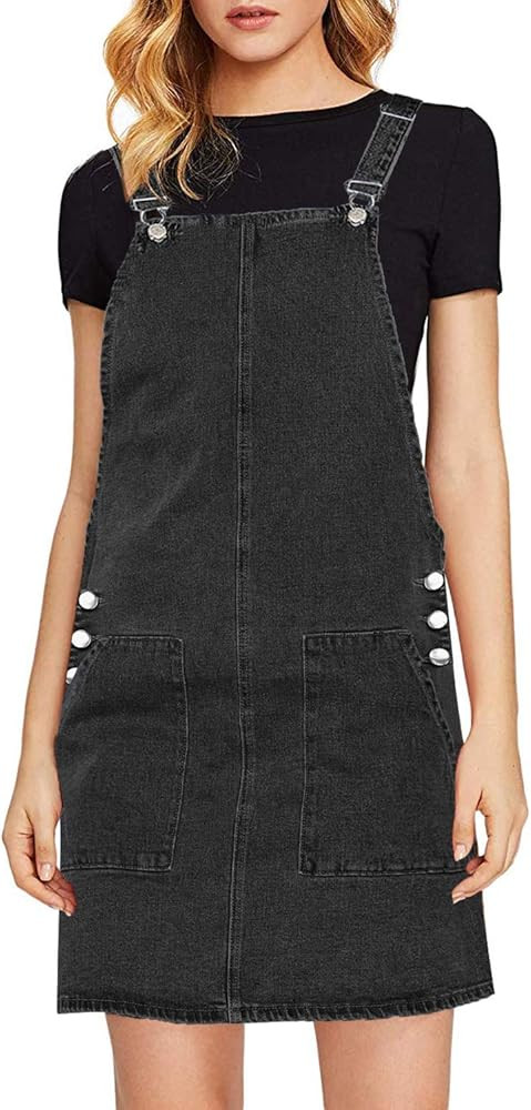 luvamia Women's Casual Straps Denim Overall Pinafore Dress with Pockets 2025 | Amazon (US)
