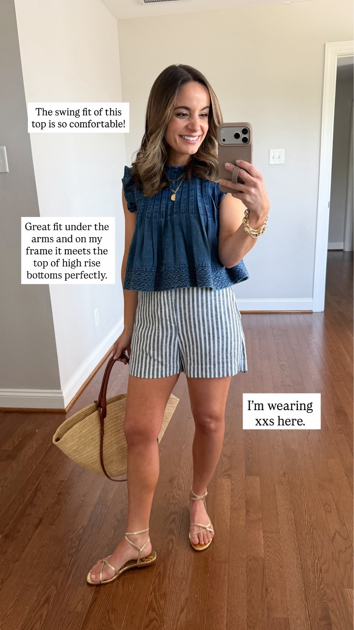 I used to almost always tuck in my tops but lately I’ve been reaching for a breezy cropped top instead. Here are 7 petite friendly options! 

Denim top (Anthropologie): xxs
Shorts (BR Factory): xxs - sold out in stripe

#LTKPetite
