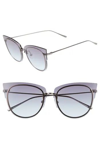 Women's Diff X Demi Lovato Demi 50Mm Rimless Cat Eye Sunglasses - Rose Gold/ Purple | Nordstrom