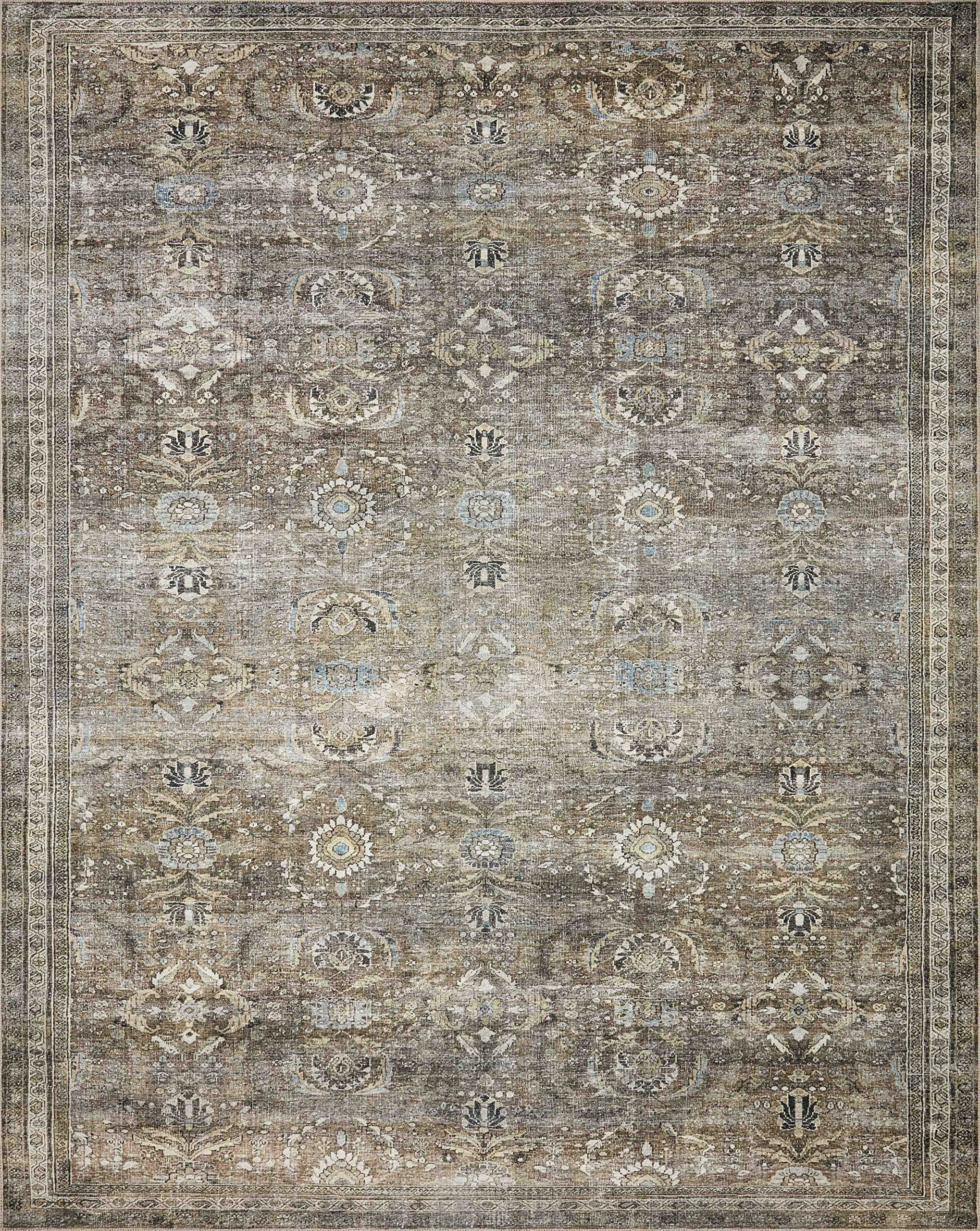 Loloi II Layla Collection, LAY-13, Antique/Moss, 7'-6" x 9'-6", .13" Thick, Area Rug, Soft, Durab... | Amazon (US)