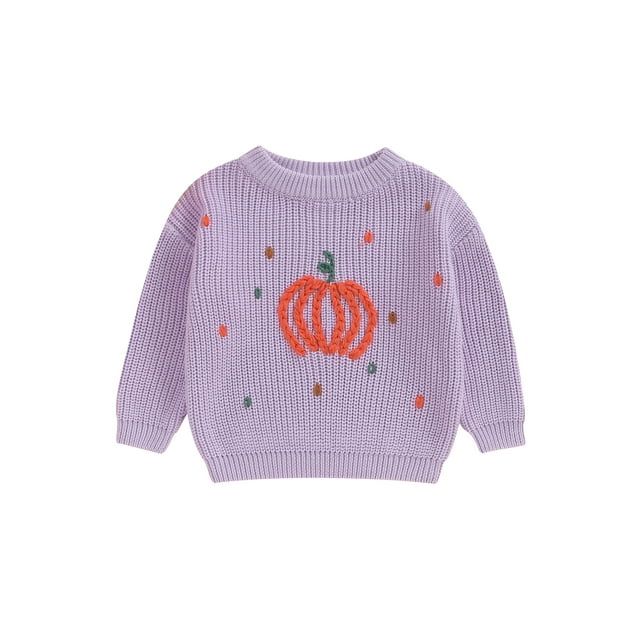 Toddler Baby Knit Sweater Girl Boy Halloween Pumpkin Face Pullover Knitwear Crewneck Sweaters Fal... | Walmart (US)