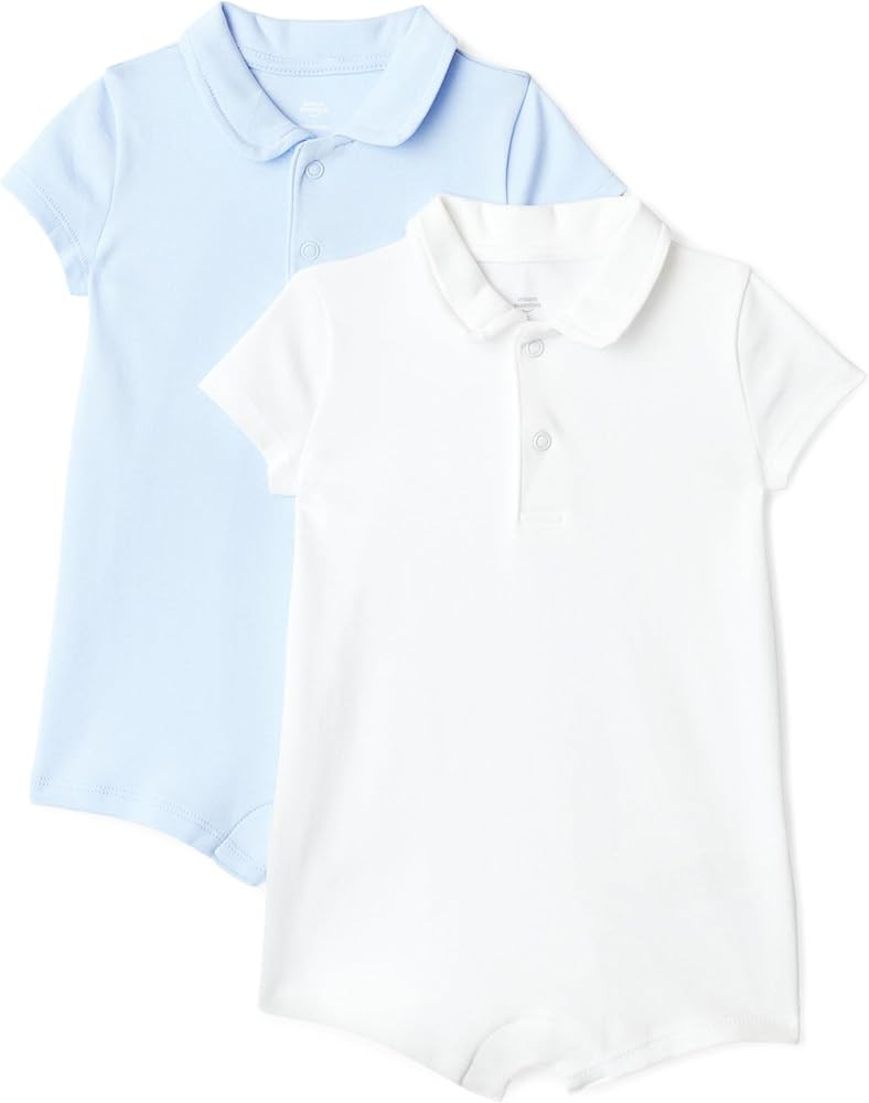 Amazon Essentials x Sofia Grainge Baby Boys' Short Sleeve Cotton Polo Romper, Pack of 2 | Amazon (US)