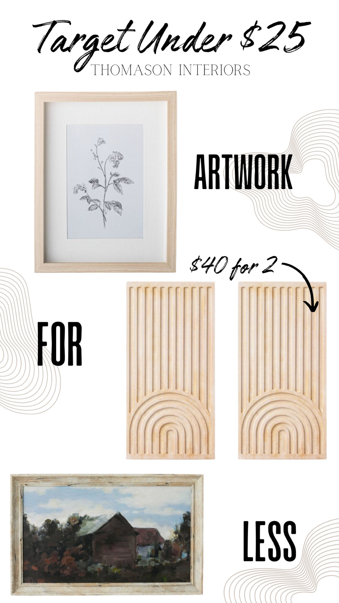 Art work doesn’t have to be something you spend hundreds on, here is some beautiful artwork under $25 (and most of target’s artwork is under $100)

#LTKstyletip #LTKhome #LTKunder50