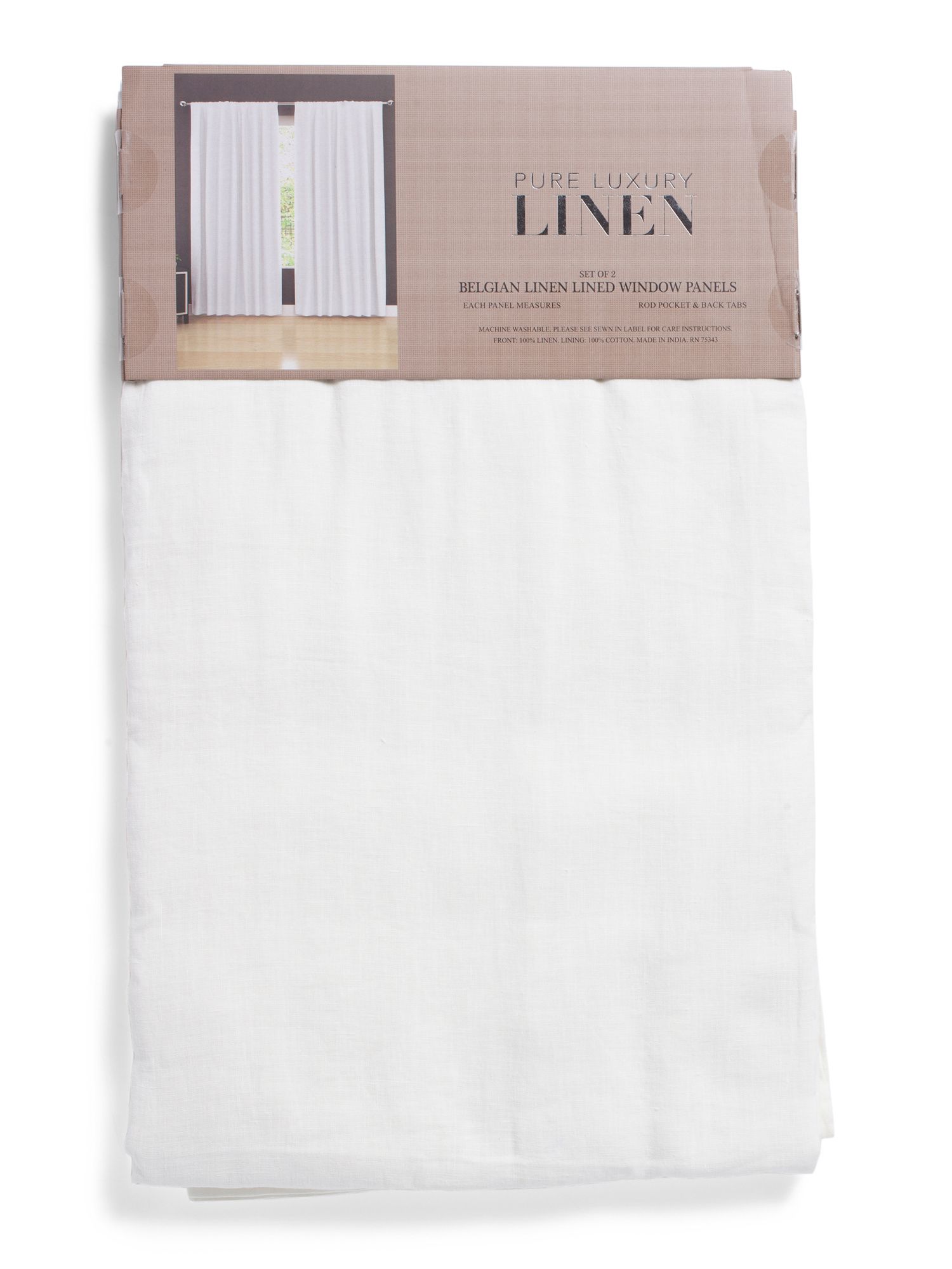 50x108 Set Of 2 Linen Lined Curtains | TJ Maxx