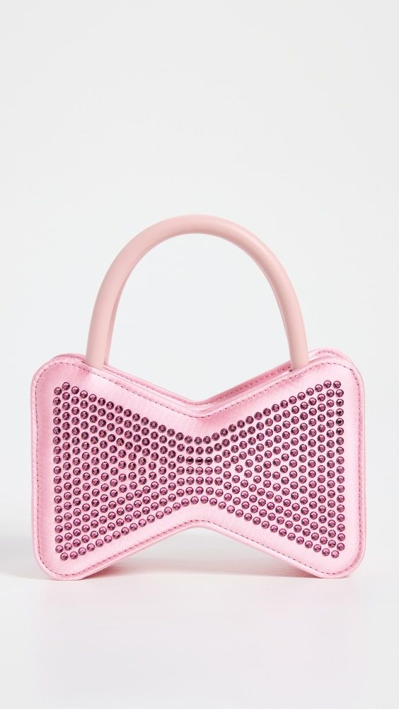 MACH & MACH Bow Shape Crystallized Pink Satin Mini Handbag | Shopbop | Shopbop