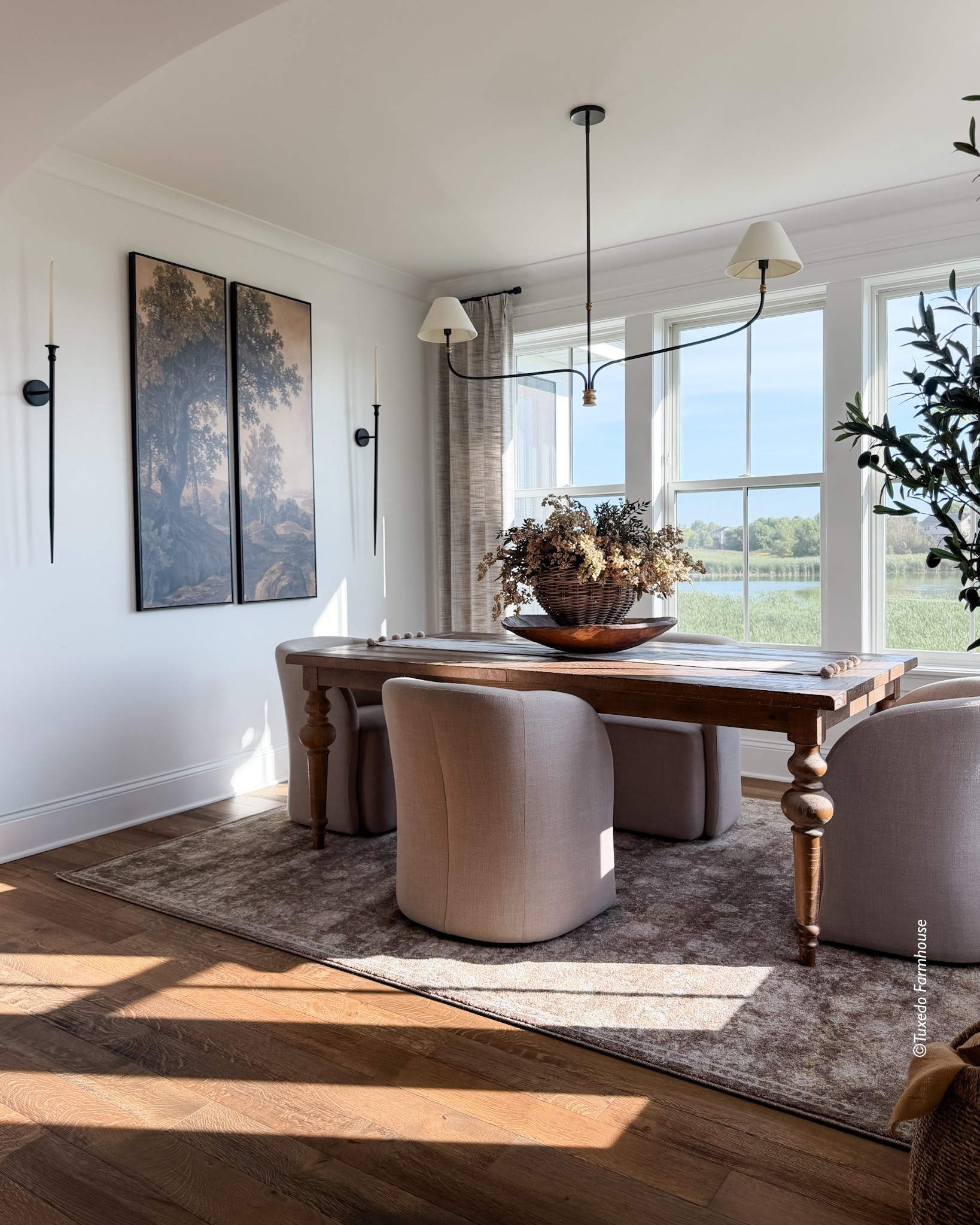 Fall in my dining room with gorgeous, statement art, a beautiful rug and a simple, but impactful table arrangement.

#LTKSeasonal #LTKHome #LTKSaleAlert