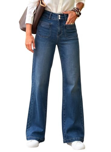 Sidefeel Women's Wide Leg Jeans High Waisted Denim Pants | Amazon (US)