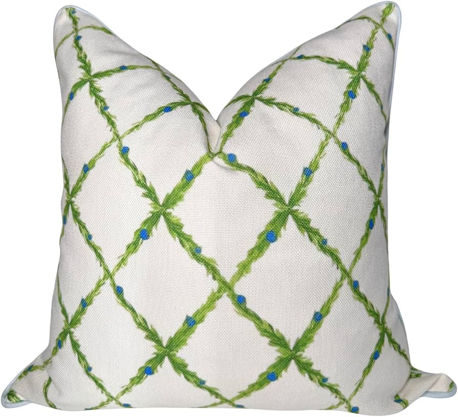 “The Lattice” Spring Decorative Festive Pillow Cover – Garden-Inspired White Accent Pillow ... | Amazon (US)