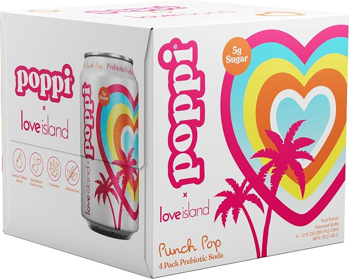 Poppi Punch Pop Prebiotic Soda 4pk, 12 FZ | Amazon (US)