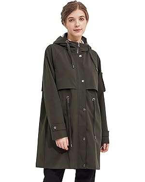 Orolay Women's Long Windbreaker Hooded Light Jacket Active Outdoor Anoraks | Amazon (US)