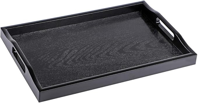 MDLUU Plastic Serving Tray, Ottoman Tray with Cutout Handles, Rectangle Butler Tray for Breakfast... | Amazon (US)