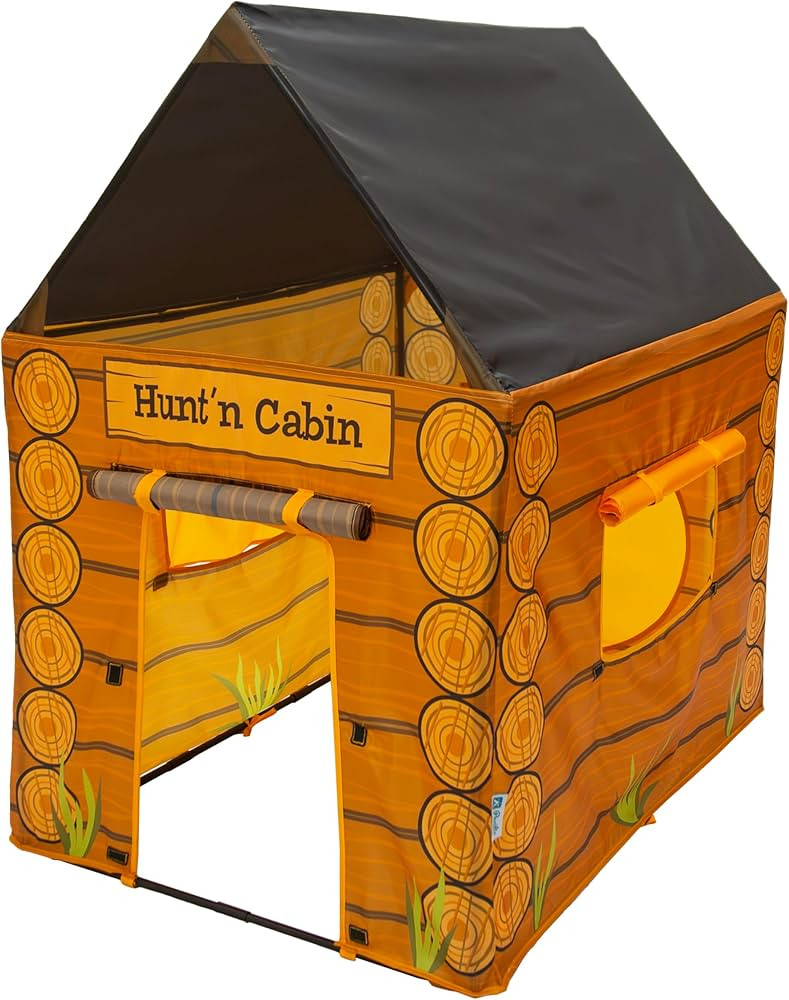 Pacific Play Tents 61804 Kids Hunt'n Cabin Tent Playhouse, 39" x 27" x 43", Brown | Amazon (US)