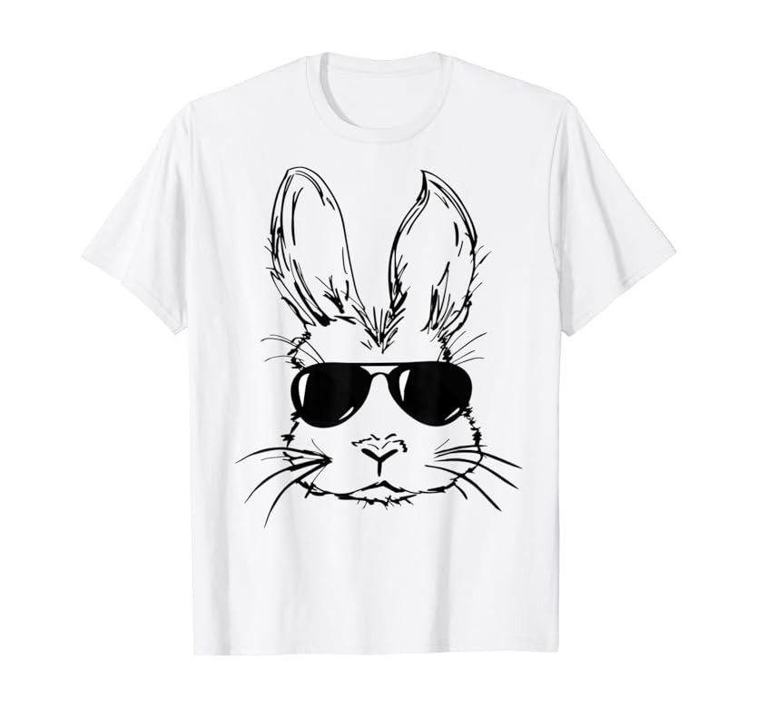 Bunny Face With Sunglasses For Boys Men Kids Easter Day T-Shirt | Amazon (US)