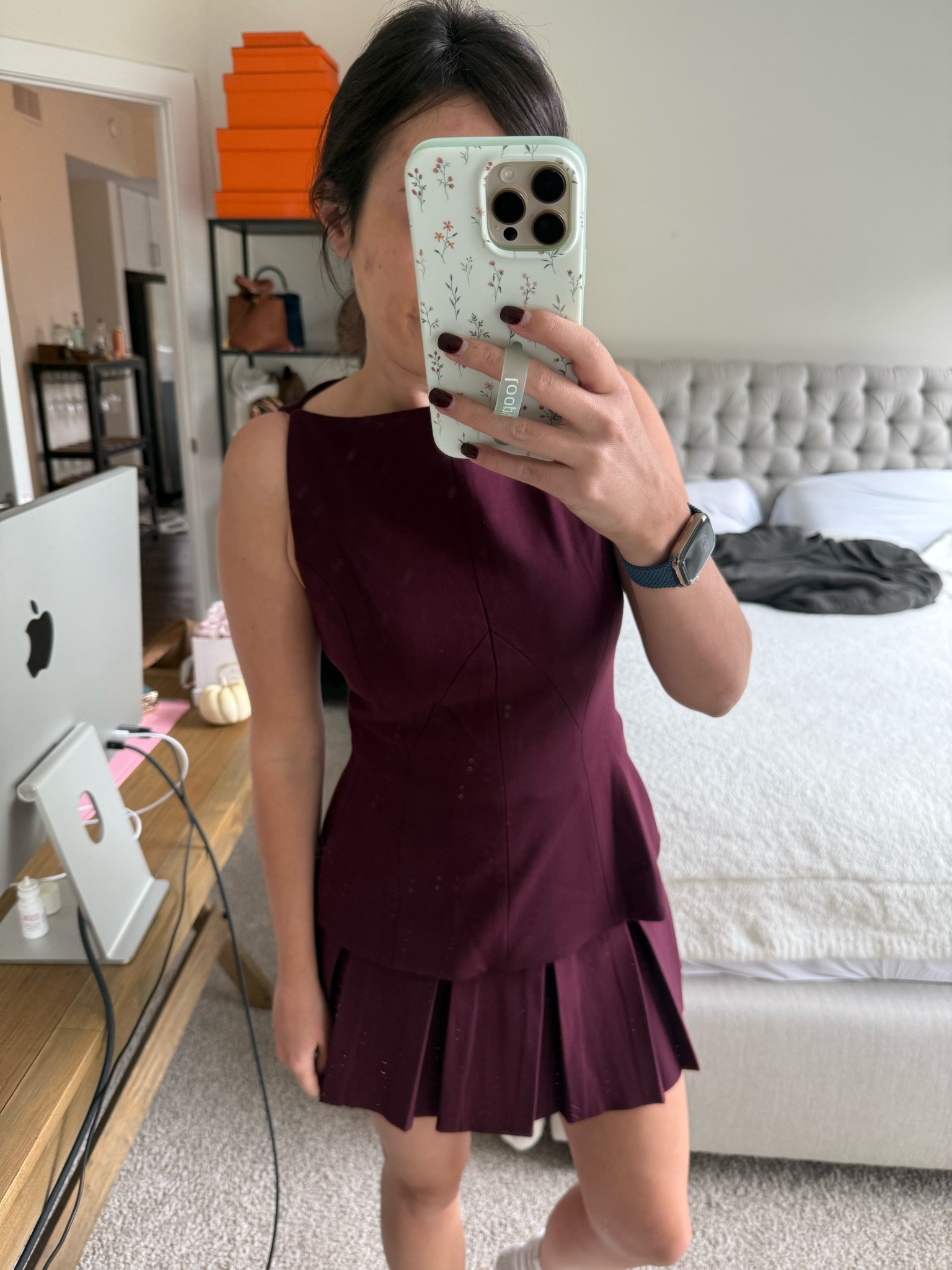 Peplum top (4) with pleated skort (6) in the most beautiful burgundy color. Runs very small!



#LTKStyleTip #LTKFindsUnder100 #LTKSeasonal