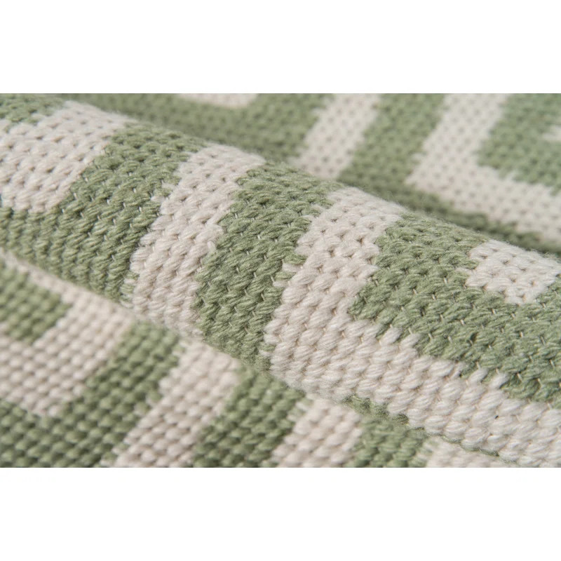 Palm Beach Geometric Handmade Flatweave Green Indoor / Outdoor Area Rug | Wayfair North America
