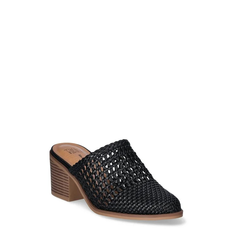 Time and Tru Women's Woven Block Heel Mules | Walmart (US)