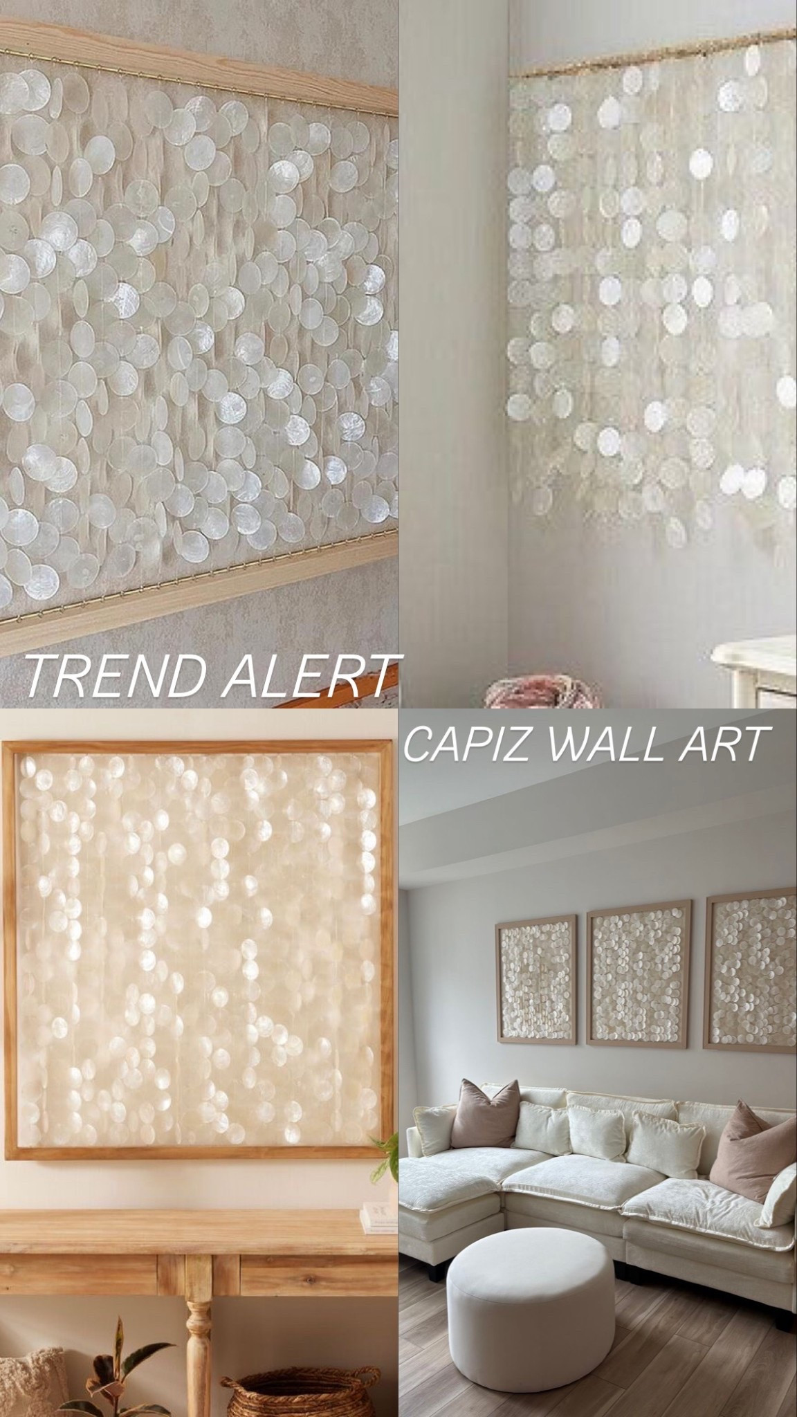 Capiz wall art trend 

#LTKHome #LTKStyleTip #LTKFindsUnder100