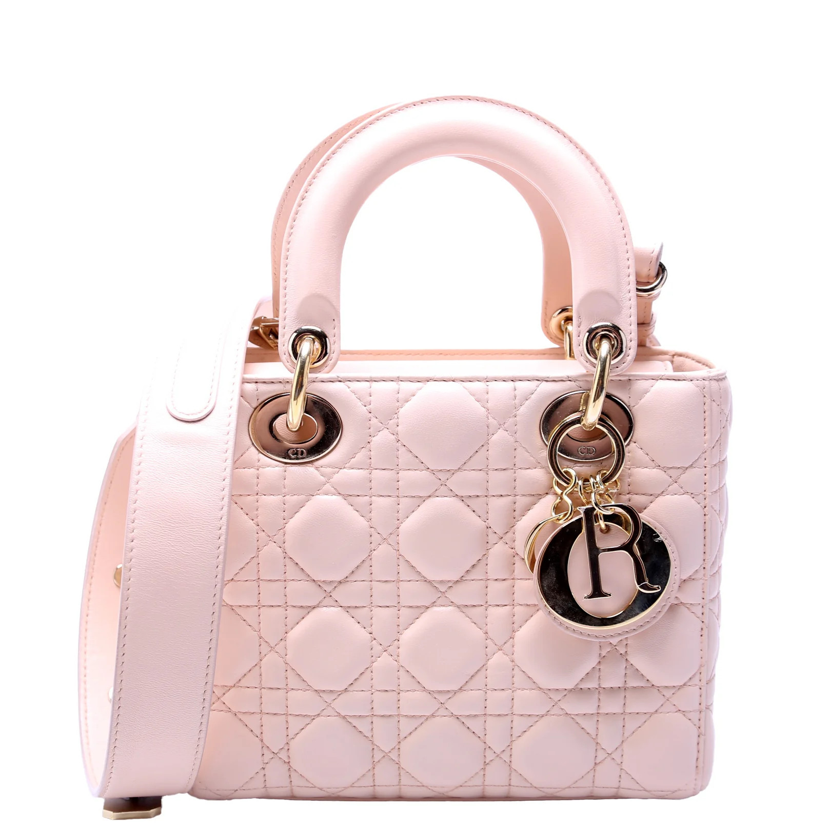 Lady Dior My Abcdior Small Cannage Lambskin Pink | Keeks Designer Handbags
