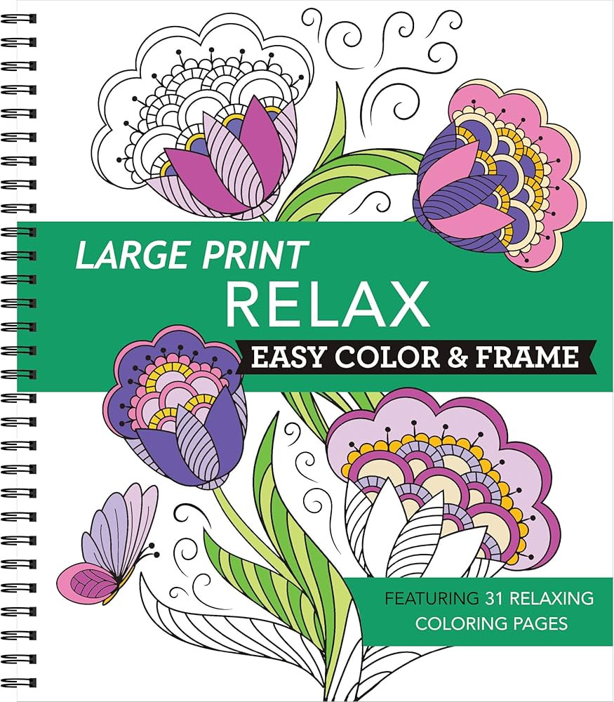 Large Print Easy Color & Frame - Relax: Featuring 31 Relaxing Coloring Pages | Amazon (US)