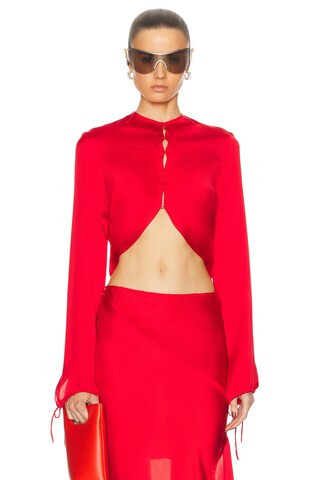 Acne Studios Long Sleeve Blouse in Red | FWRD 