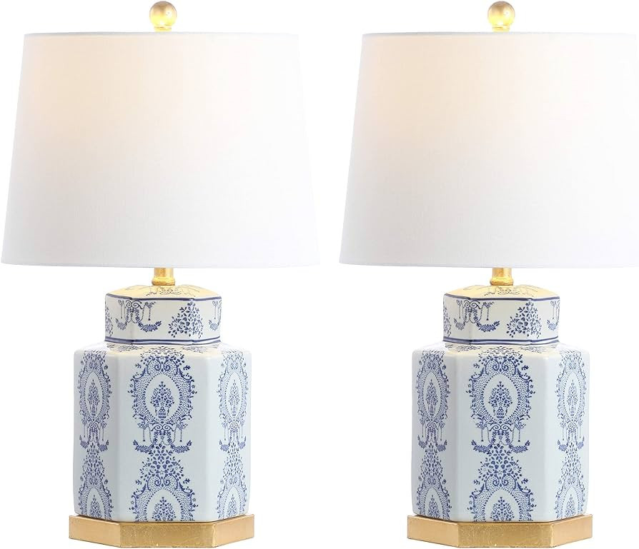 SAFAVIEH Lighting Collection Bodin Blue/ White 23-inch Bedroom Living Room Home Office Desk Night... | Amazon (US)