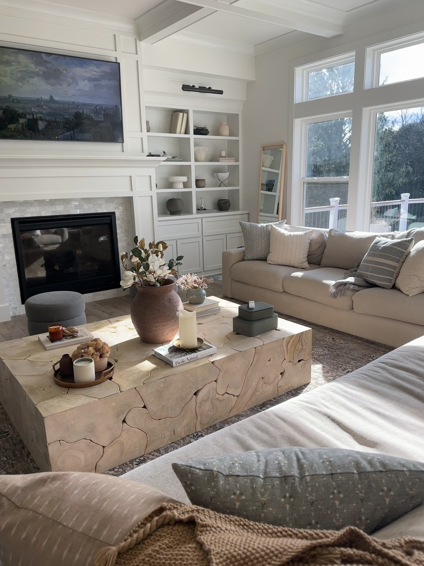 A look at our new coffee table! It’s from Arhaus and I was unsure at first, but it’s growing on me. We have a few more changes comes to this room very soon! 

Coffee table, Arhaus, Great room, sofa, home decor, curtains, throw pillows, area rug, accent chair 

#LTKstyletip #LTKhome #LTKFind