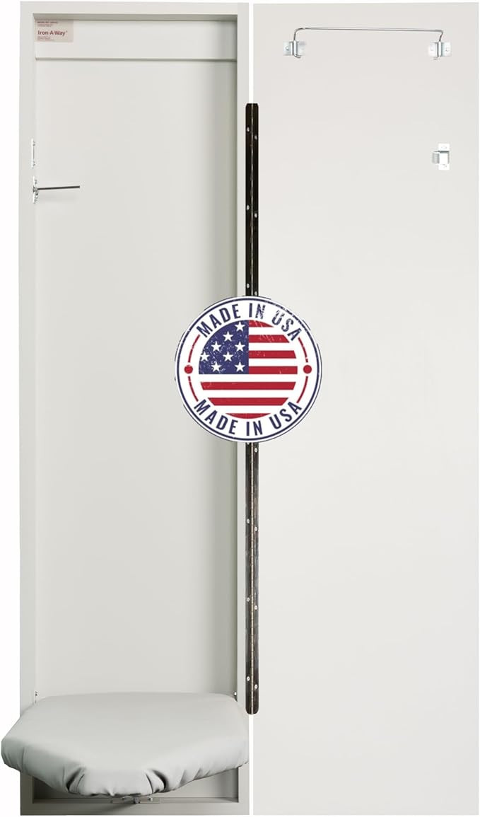Iron-A-Way Surface Mount or Built-In Ironing Center Cabinet with 42 Inch Ironing Board and Flat W... | Amazon (US)