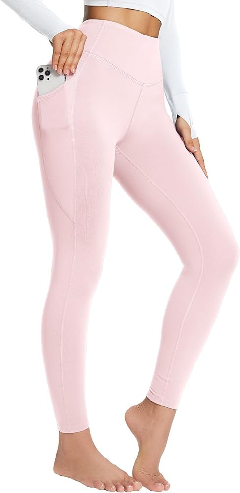 baleaf Women's Petite Fleece Lined Leggings with Pockets, 25" Thermal Winter Warm High Waisted Th... | Amazon (US)