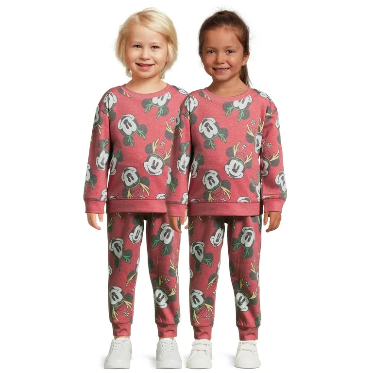 Mickey Mouse Toddler Holiday Pullover and Jogger Pants Outfit Set, 2-Piece, Sizes 12M-5T - Walmar... | Walmart (US)