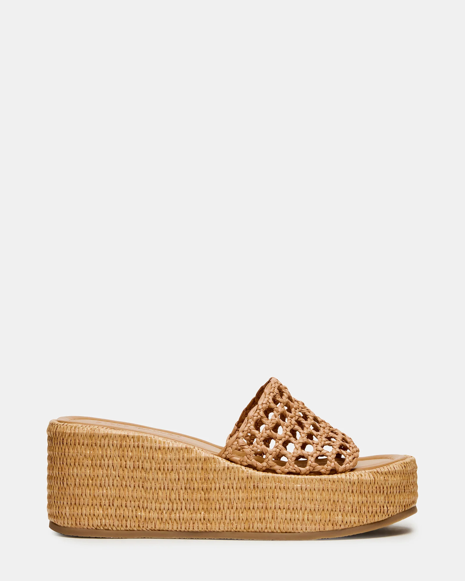 BRANDY Raffia Woven Mule Platform Slide Women's Sandal | Steve Madden (US)