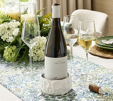 Floral Bunny Stoneware Wine Coaster | Pottery Barn (US)