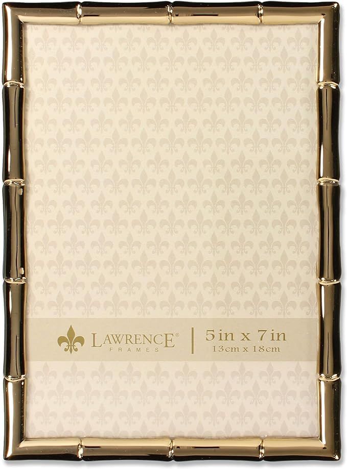 Lawrence Frames Bamboo Design Metal Frame, 5x7, Silver | Amazon (US)
