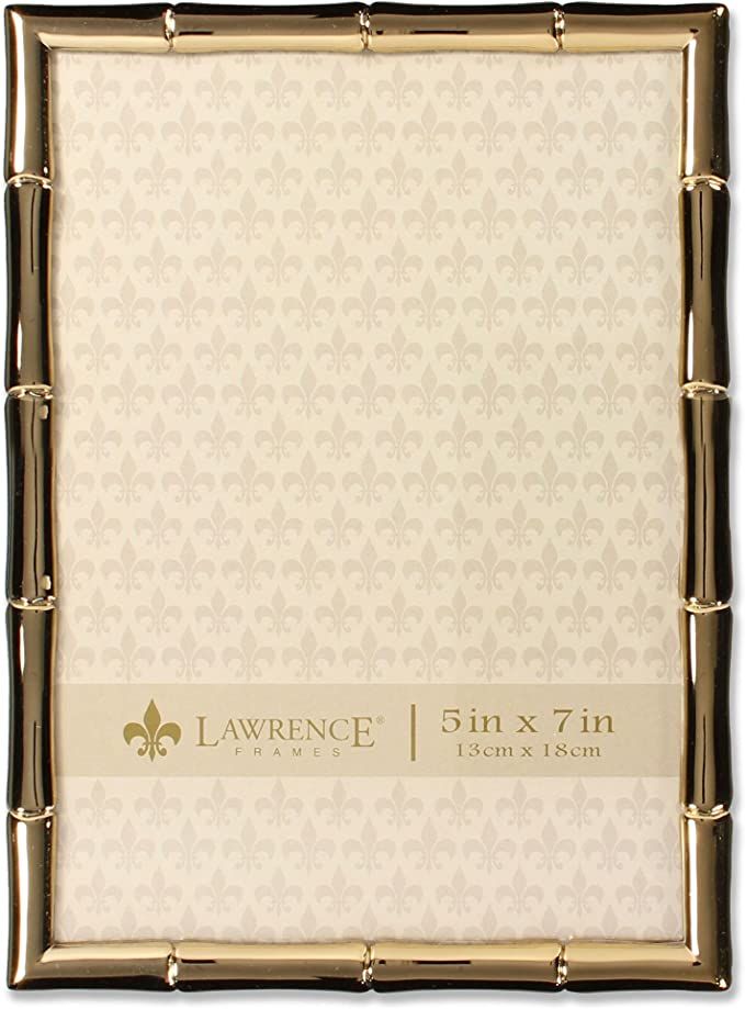 Lawrence Frames Bamboo Design Metal Frame, 5x7, Gold | Amazon (US)