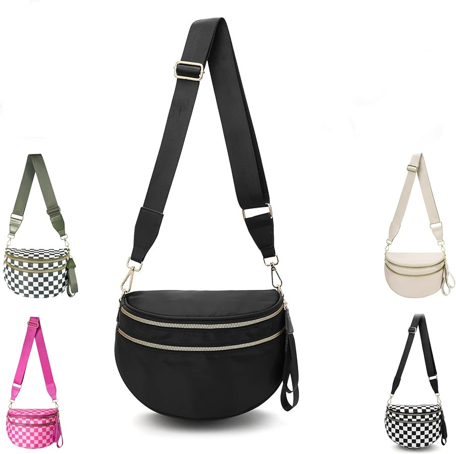 Crossbody Bags For Women,Waterproof Oxford Bum Bag with Adjustable Strap,Large Capacity Travel Pu... | Amazon (US)