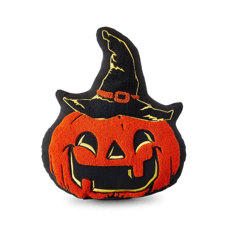 Way to Celebrate Halloween Pillow, Pumpkin with Witch Hat | Walmart (US)