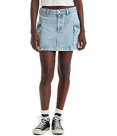 Levi's� Mid Rise Cargo Pocket Mini Denim Skirt - 32 | Dillard's