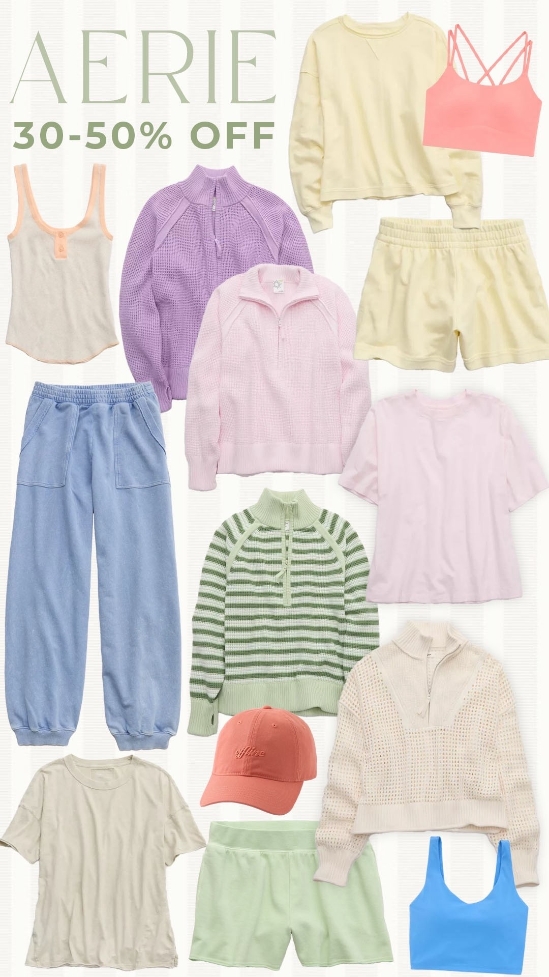 30-50% off spring styles at Aerie!

#aerie

Aerie spring style. Aerie deals. Aerie spring lounge set. Colorful spring athleisure  

#LTKSaleAlert #LTKActive #LTKSeasonal