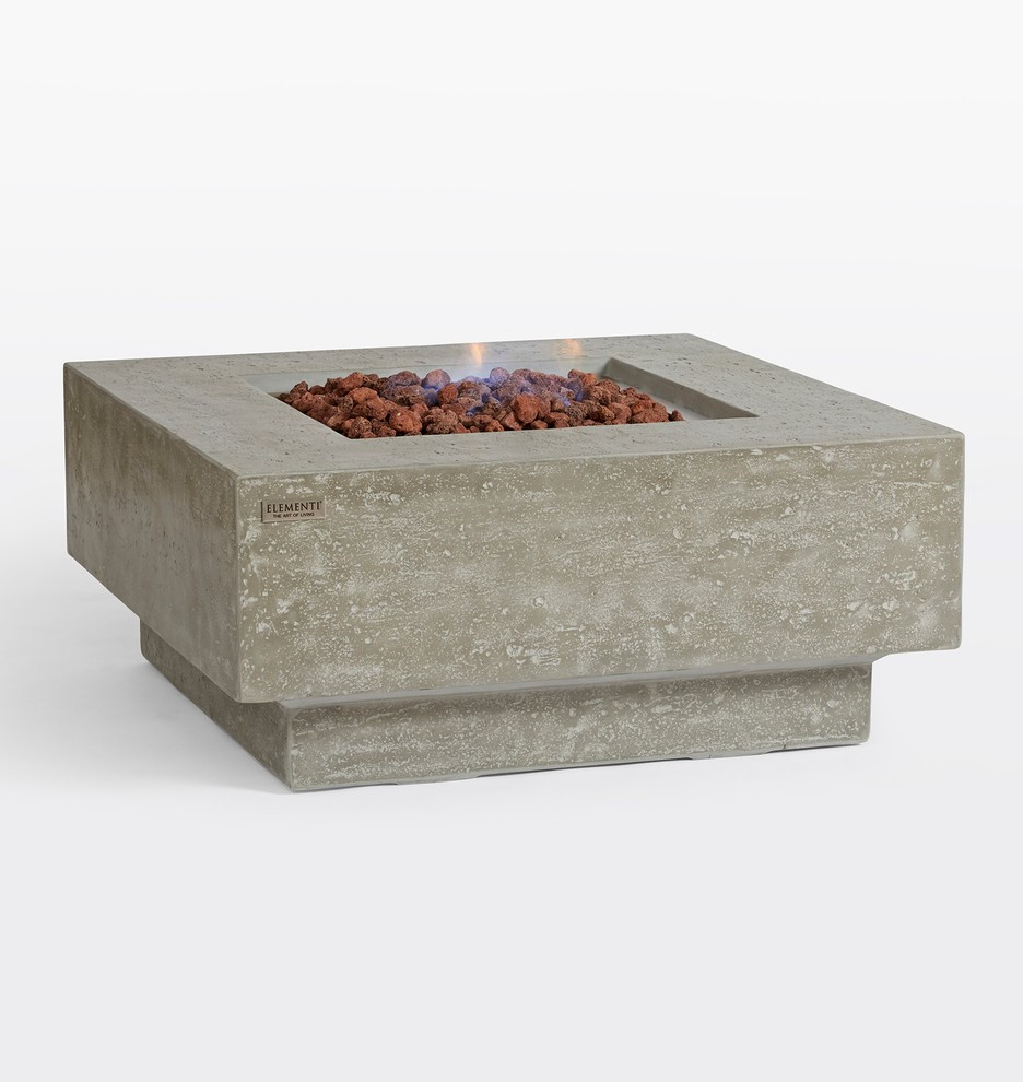 Gray Square Saum Fire Table
 | Rejuvenation | Rejuvenation