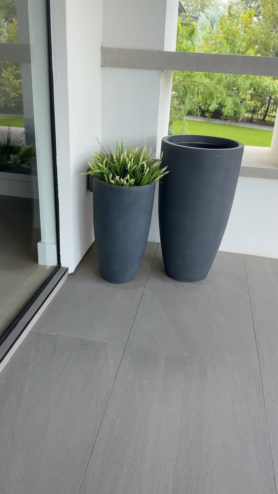 I linked the newer version of my planters & the faux plants I've resorted to since everything keeps dying in this heat!!