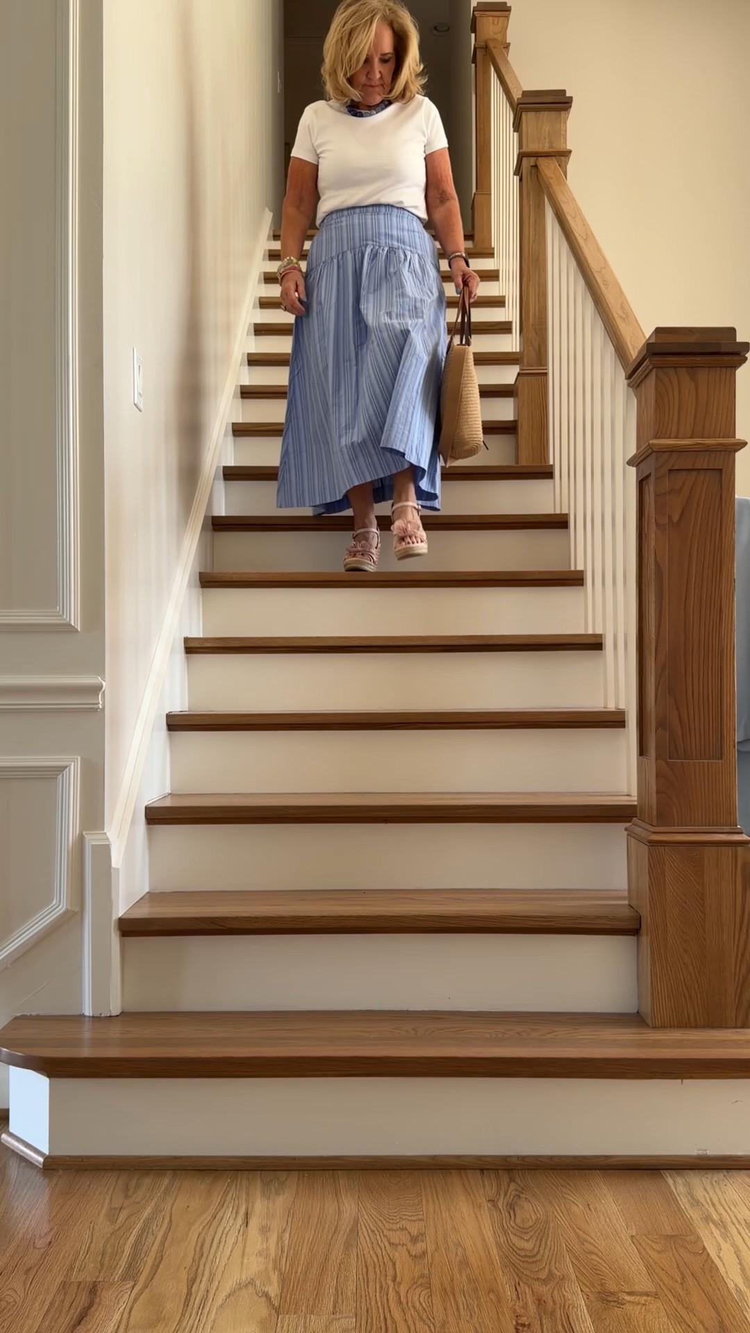 Target skirt I am wearing a small but need a medium stick with your reg  size
White tea I really like the heavier weight and the nice crewneck. I am in a small for a fitted look or you can go true to size.
10% off code for my slur worthy bag NANETTE
I love these pink floral wedges. You’ll love the price.
20% off bracelets stack code NANETTE20
Spring outfit, Easter outfit, striped skirt, target sale

#LTKSeasonal #LTKOver40 #LTKPetite