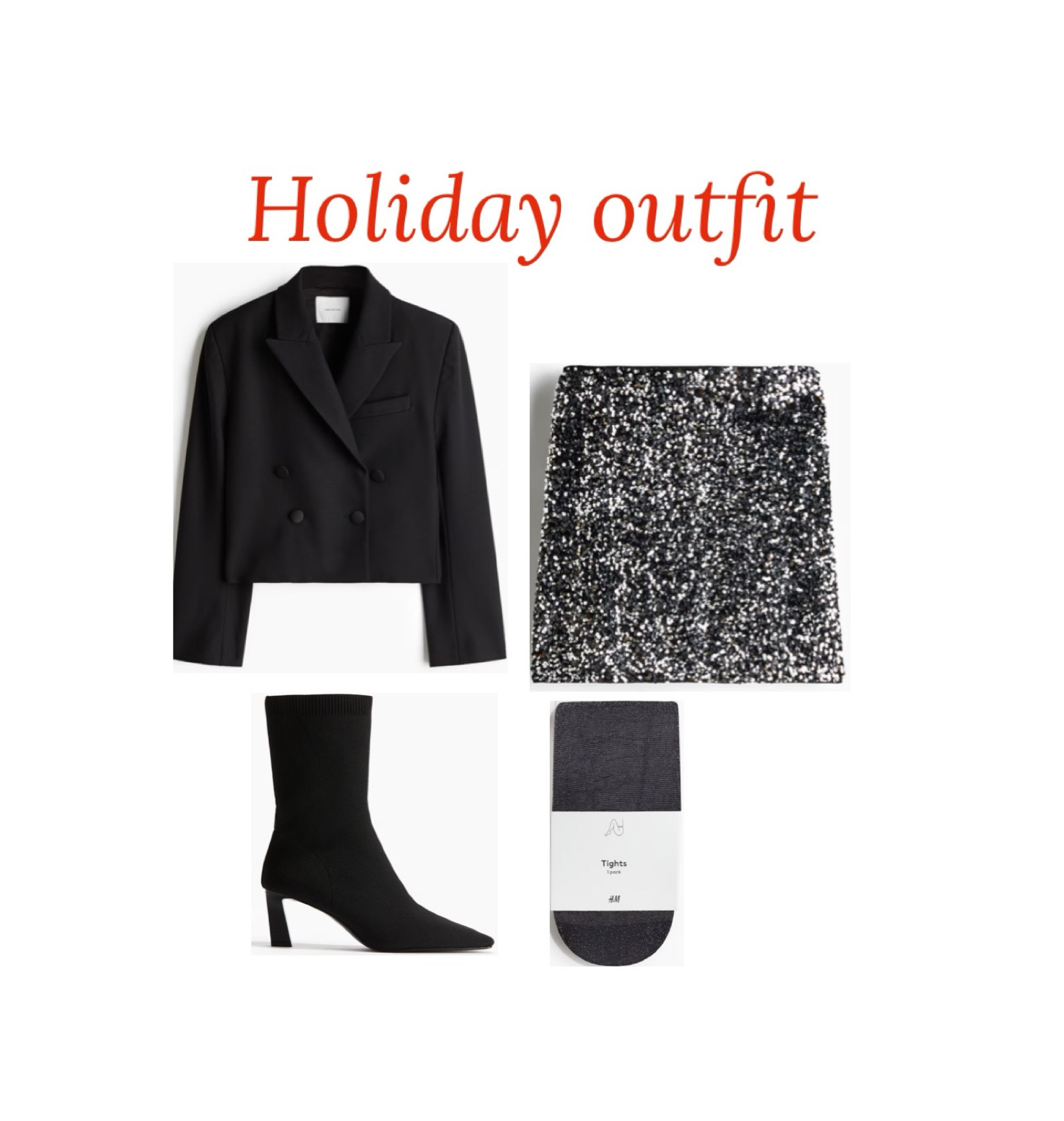 Holiday outfit, holiday party outfit, blazer, sequin mini skirt, black boots , heels , kitten heels , tights, 

#LTKShoeCrush #LTKHoliday