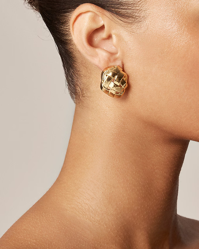 Woven button earrings | J. Crew US