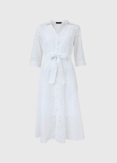 Et Vous White Shiffley 3/4 Sleeve Dress - Size 8 | Matalan (UK)