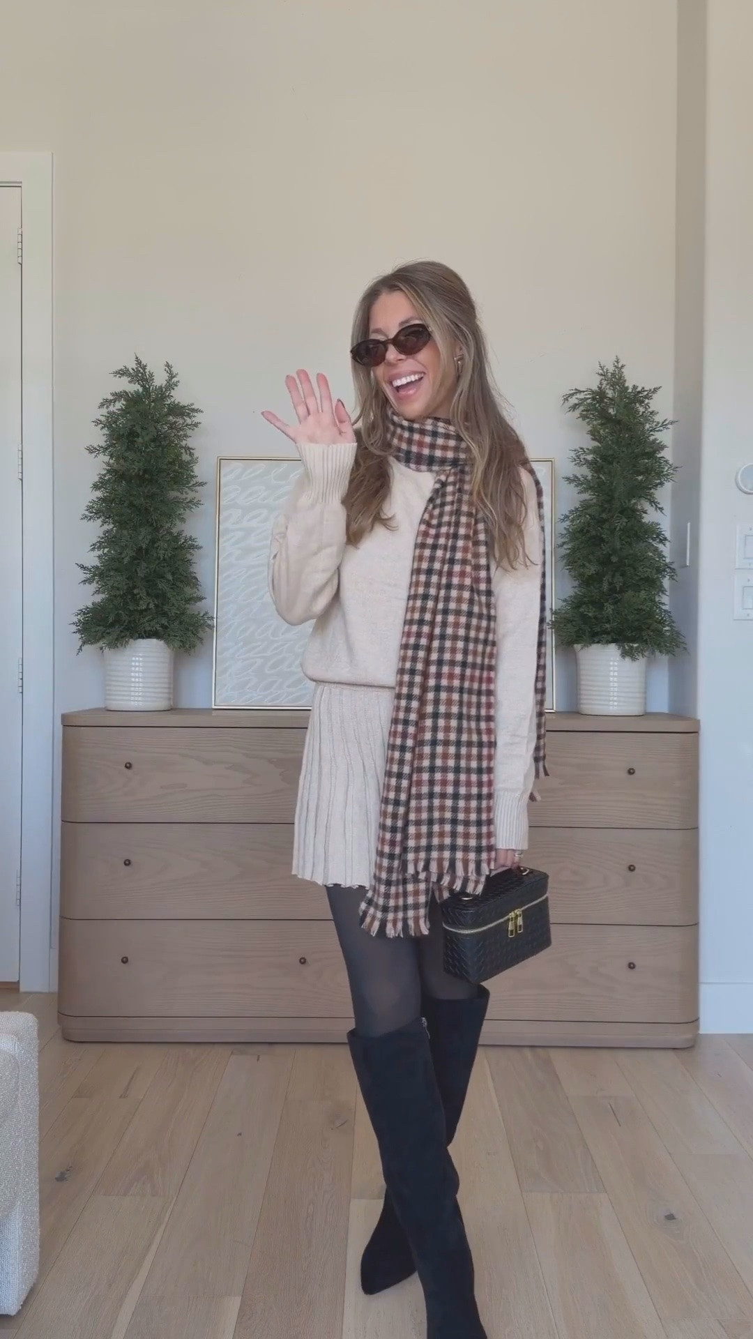 Love this turtleneck Amazon sweater and skirt set!! Size small