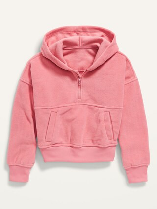 Go-Warm Micro Fleece 1/2-Zip Pullover Hoodie for Girls | Old Navy (US)
