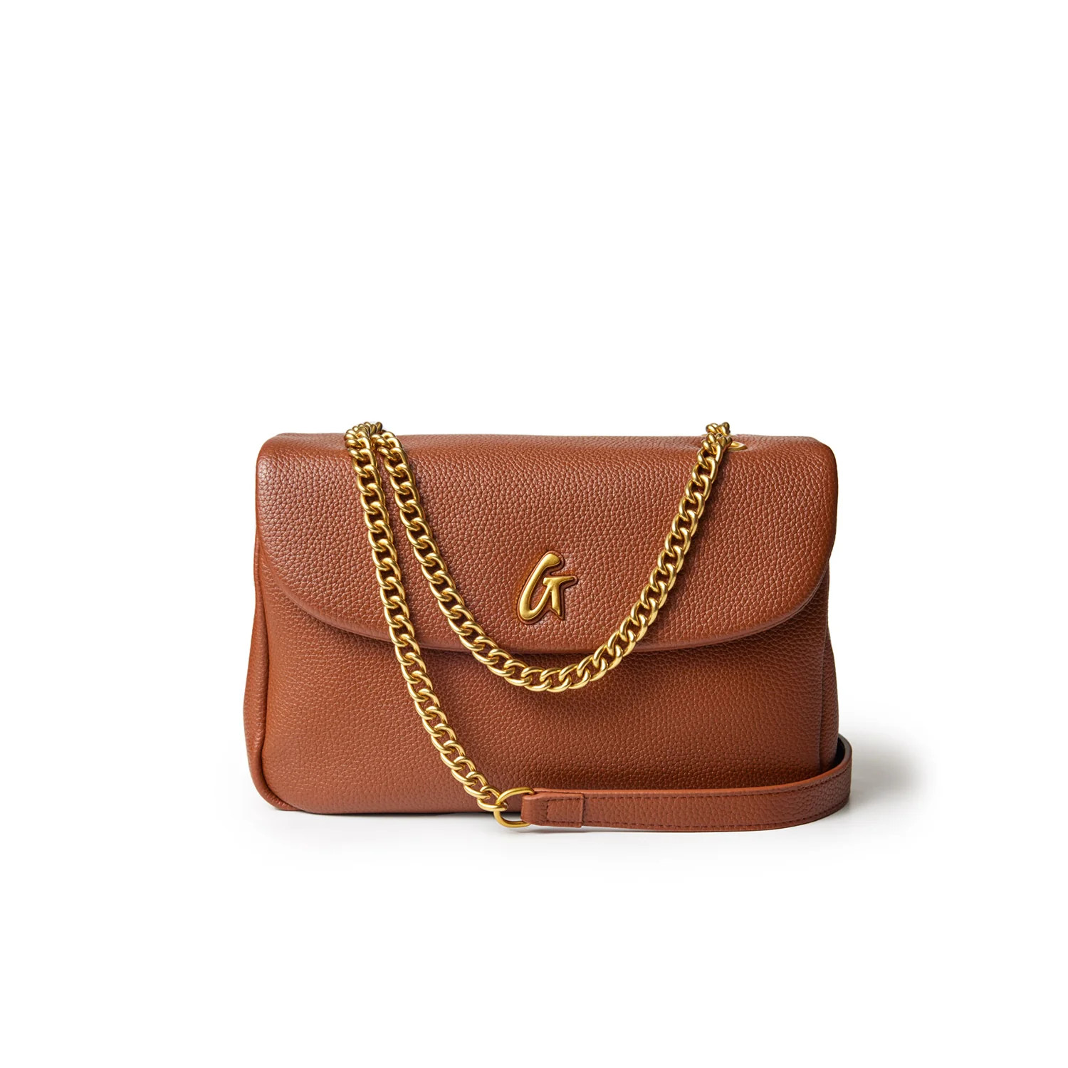 MEDIUM PEBBLE FLAP BAG - BROWN | Glam-Aholic Lifestyle