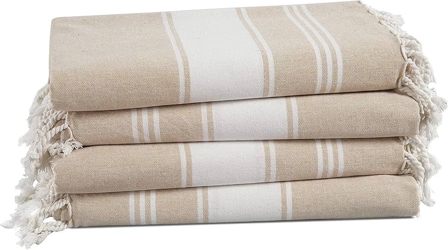 LANE LINEN Beach Towel 4 Pack, Oversized Beach Towels for Adults, Lightweight Travel Beach Towels... | Amazon (US)