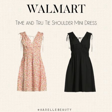 Walmart Time and Tru Tie Shoulder Mini Dress.

#LTKFindsUnder50 #LTKPlusSize #LTKSeasonal