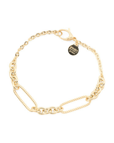 Made In Italy 18kt Gold Plated Paperclip Link Bracelet | TJ Maxx