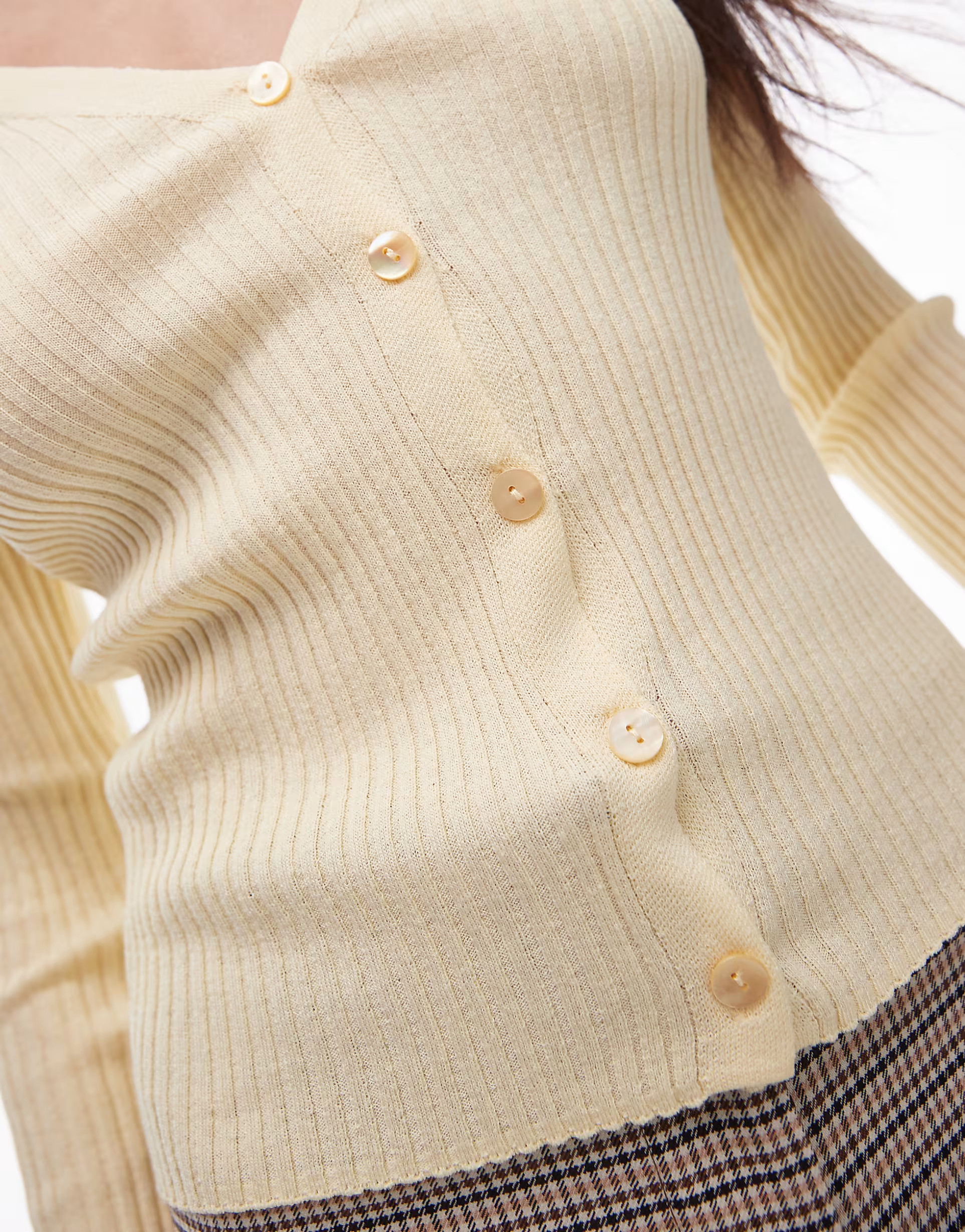 Mango fine rib linen mix cardigan in pale yellow | ASOS (Global)
